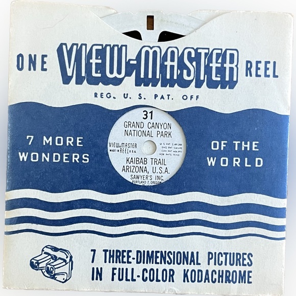 🎈2/$20 - VIEW-MASTER 31 “GRAND CANYON NAT PARK. Kaibab Trail, AZ, U.S.A.” - Picture 2 of 3